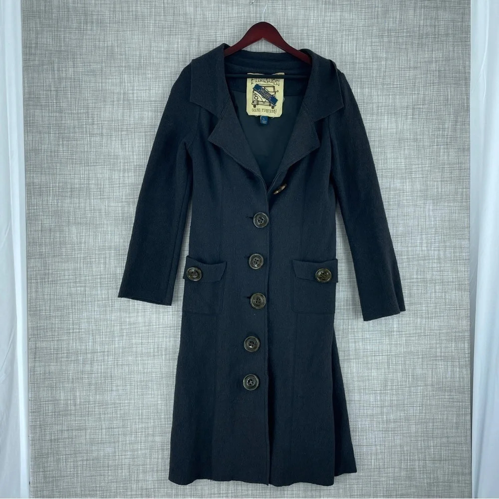 Millard Fillmore Womens Size L Wool coat Gray c118